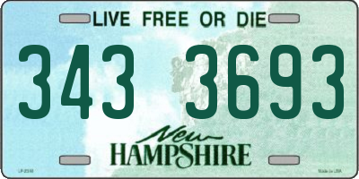 NH license plate 3433693