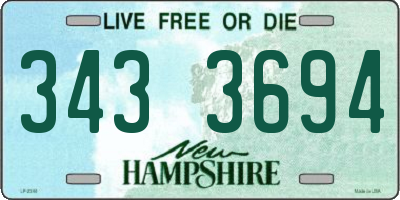 NH license plate 3433694