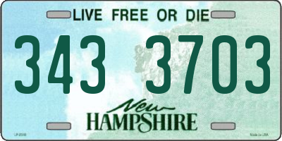 NH license plate 3433703