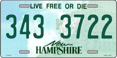 NH license plate 3433722
