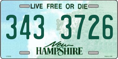 NH license plate 3433726