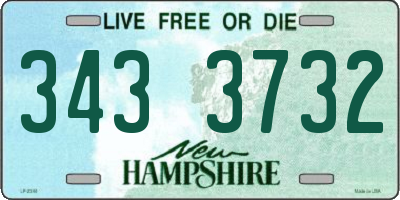 NH license plate 3433732