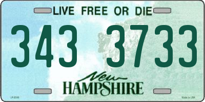 NH license plate 3433733