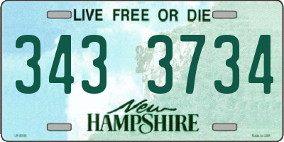 NH license plate 3433734