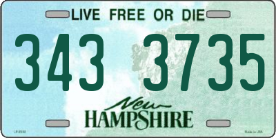 NH license plate 3433735