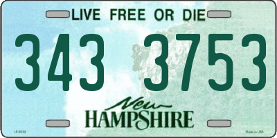 NH license plate 3433753