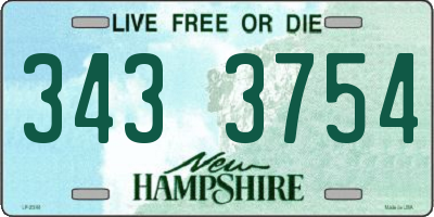NH license plate 3433754