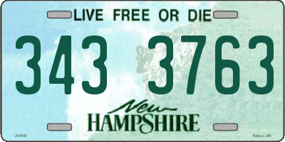 NH license plate 3433763