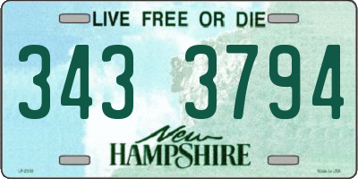 NH license plate 3433794