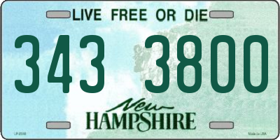 NH license plate 3433800