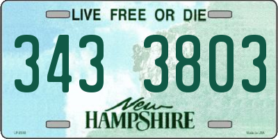 NH license plate 3433803