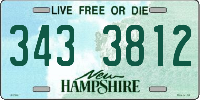 NH license plate 3433812