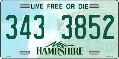 NH license plate 3433852