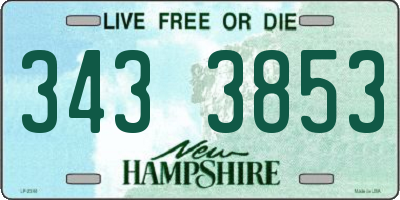 NH license plate 3433853