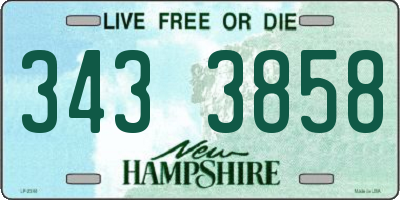 NH license plate 3433858