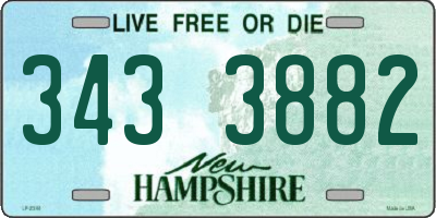 NH license plate 3433882