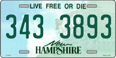 NH license plate 3433893