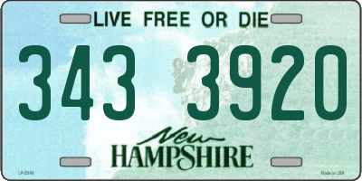 NH license plate 3433920