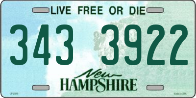 NH license plate 3433922