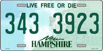 NH license plate 3433923