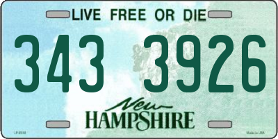 NH license plate 3433926