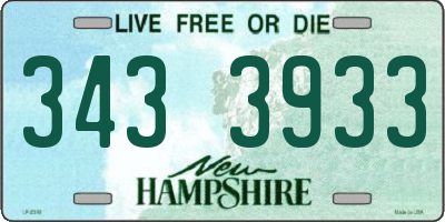 NH license plate 3433933