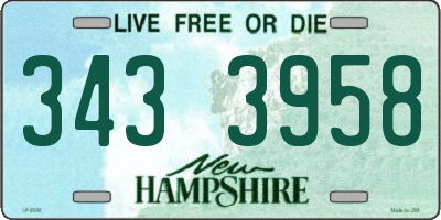 NH license plate 3433958