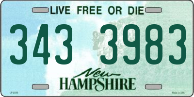 NH license plate 3433983