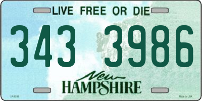 NH license plate 3433986