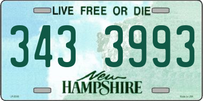 NH license plate 3433993
