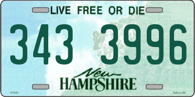 NH license plate 3433996