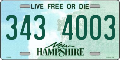 NH license plate 3434003