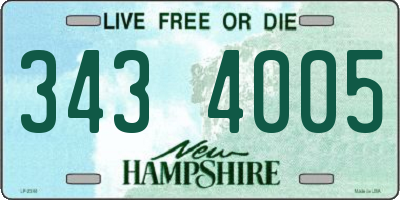NH license plate 3434005