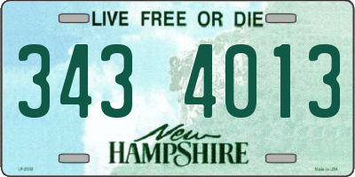 NH license plate 3434013
