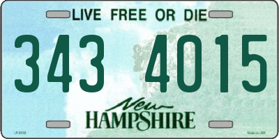 NH license plate 3434015