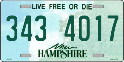 NH license plate 3434017