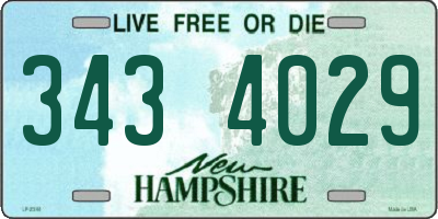 NH license plate 3434029