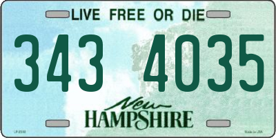 NH license plate 3434035