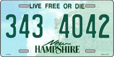 NH license plate 3434042