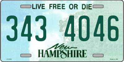 NH license plate 3434046