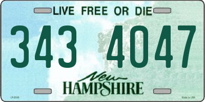 NH license plate 3434047