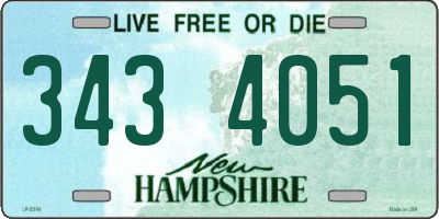 NH license plate 3434051