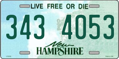 NH license plate 3434053