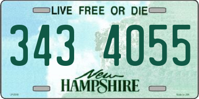 NH license plate 3434055