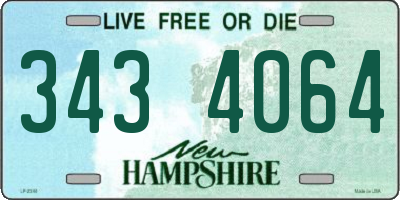 NH license plate 3434064