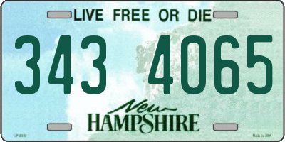 NH license plate 3434065
