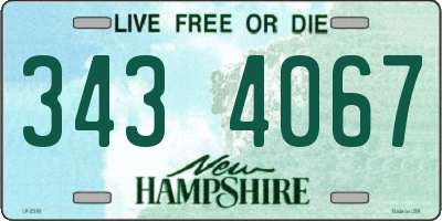 NH license plate 3434067
