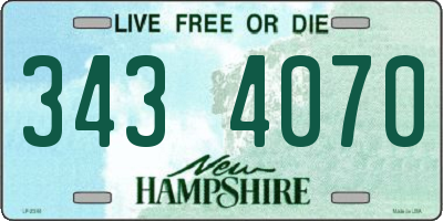 NH license plate 3434070