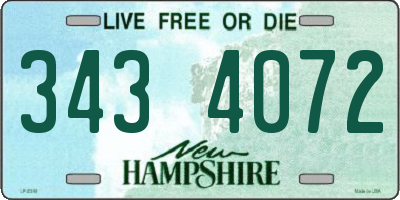 NH license plate 3434072