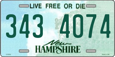 NH license plate 3434074